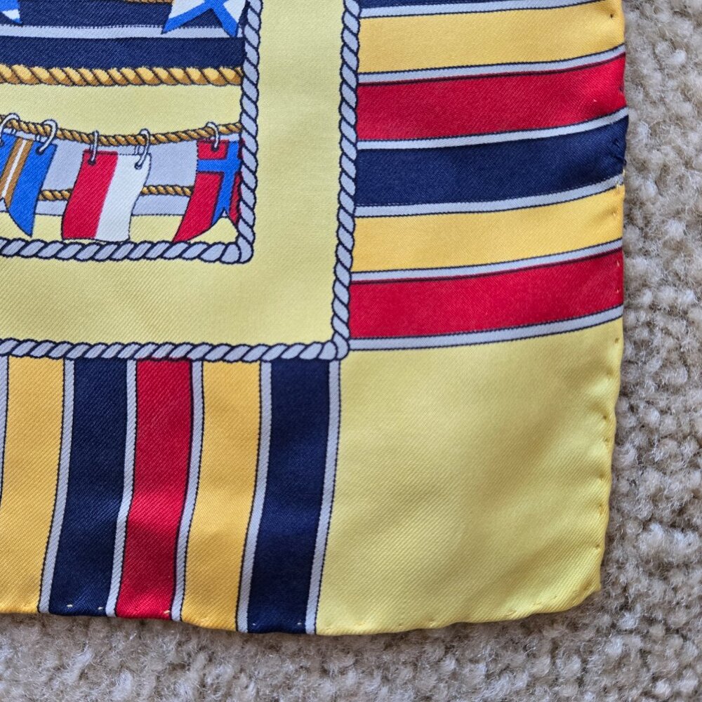 Franco Bassi Silk Square Scarf Signal Flags Nautical Marine Diving Ocean - Picture 4 of 10